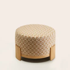 Pouf COME Naturel Et Moutarde