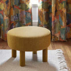 Pouf DINO Chiné Grain De Moutarde -Décoration & meubles pour la maison pouf DINO 009046 JM H2 1