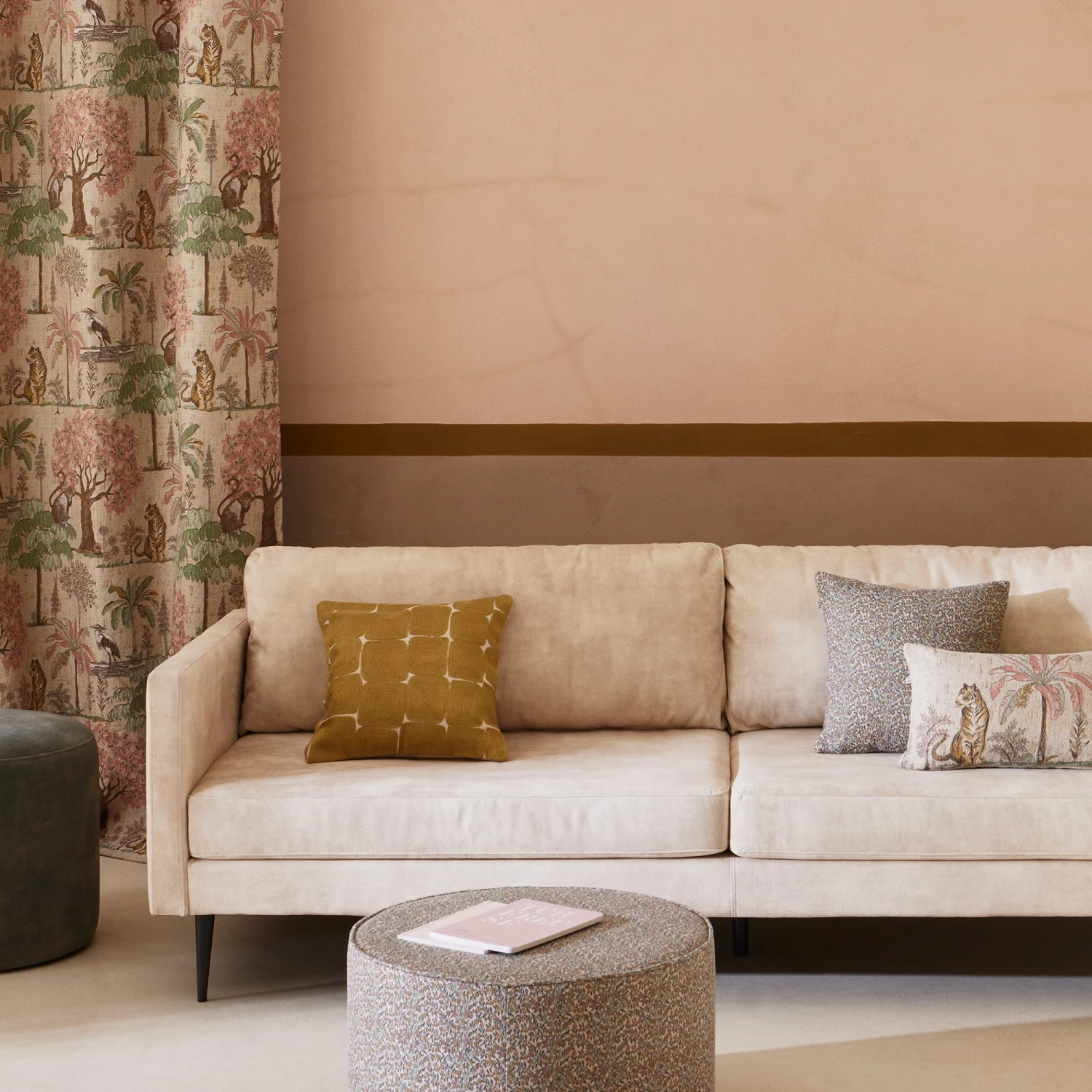 Pouf MAHARA Beige Et Pastels 4 Pouf MAHARA Beige Et Pastels – Image 4