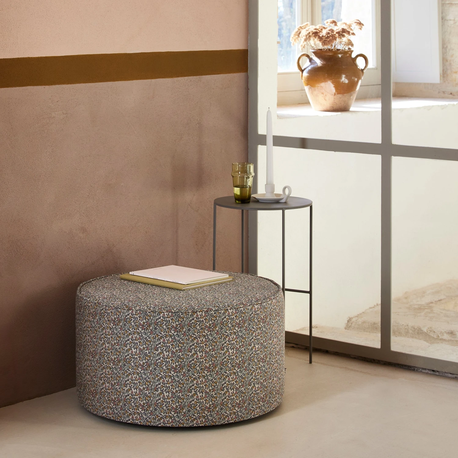Pouf MAHARA Beige Et Pastels 2 Pouf MAHARA Beige Et Pastels – Image 2