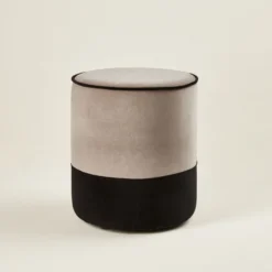 Pouf NOE Cendre Et Noir