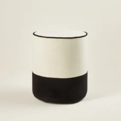 Pouf NOE Ivoire Et Noir -Décoration & meubles pour la maison pouf NOE 007850 WG H1 4