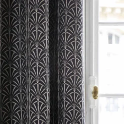 Rideau à Galon Fronceur Doublé ARDECO Noir Et Nickel -Décoration & meubles pour la maison rideau a galon fronceur double ARDECO 006662 GN 1