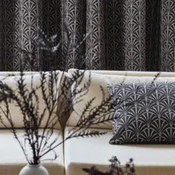 Rideau à Galon Fronceur Doublé ARDECO Noir Et Nickel -Décoration & meubles pour la maison rideau a galon fronceur double ARDECO 006662 GN 10