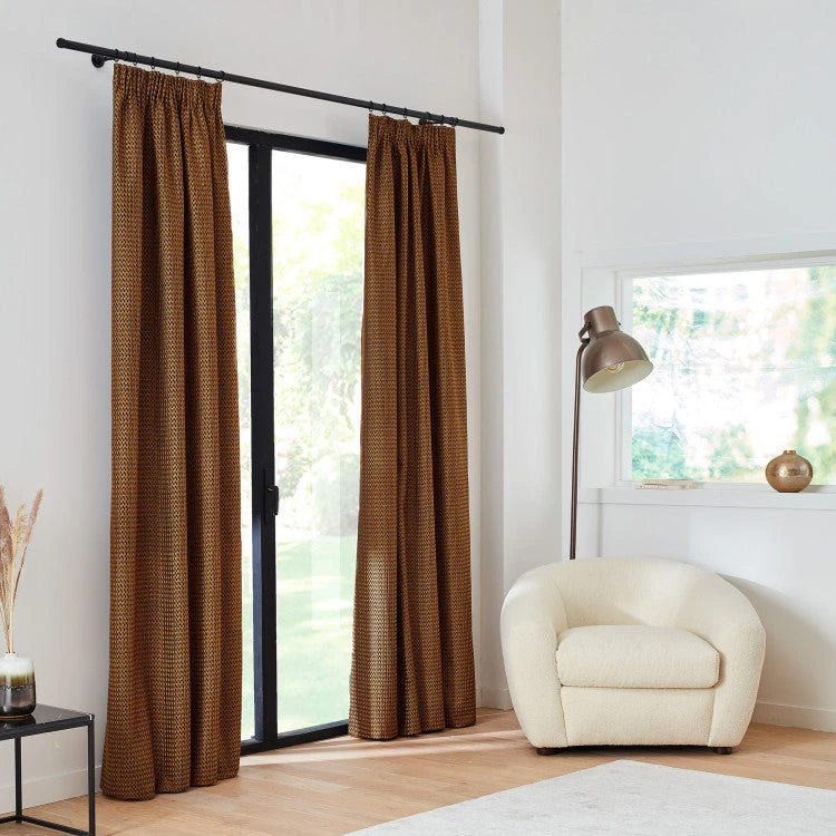 Rideau à Galon Fronceur Doublé OCTAVE Noir Et Mordoré 3 Rideau à Galon Fronceur Doublé OCTAVE Noir Et Mordoré – Image 3