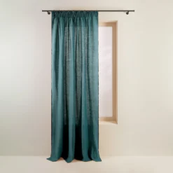 Rideau à Galon Fronceur CARLINA Pétrole Et Bourdon Noir -Décoration & meubles pour la maison rideau a galon fronceur CARLINA 006041 BVG 4