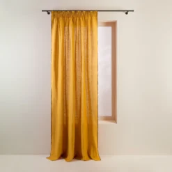 Rideau à Galon Fronceur CARLINA Ocre Et Bourdon Noir -Décoration & meubles pour la maison rideau a galon fronceur CARLINA 006041 J18G 4
