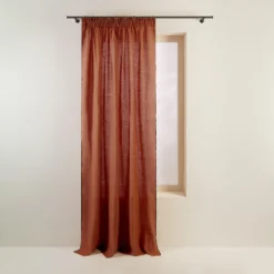 Rideau à Galon Fronceur CARLINA Terracotta Et Bourdon Noir -Décoration & meubles pour la maison rideau a galon fronceur CARLINA 006041 M9G 4