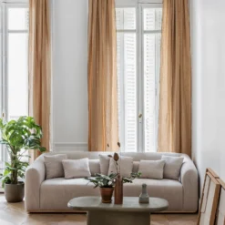 Rideau à Galon Fronceur CARLINA Sable Et Bourdon Noir -Décoration & meubles pour la maison rideau a galon fronceur CARLINA 006041 N4G 1