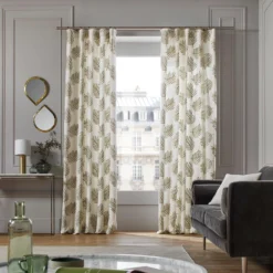 Rideau à Galon Fronceur FILICO Blanc Cassé Et Sauge -Décoration & meubles pour la maison rideau a galon fronceur FILICO 006648 NV 4