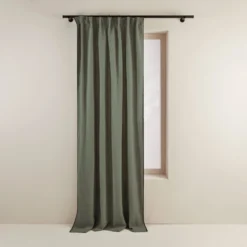 Rideau à Galon Fronceur NINO Kaki Grisé Et Feston Noir -Décoration & meubles pour la maison rideau a galon fronceur NINO 007352 GVFG 4