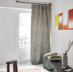 Rideau à Galon Fronceur PIETRO Ivoire Et Noir -Décoration & meubles pour la maison rideau a galon fronceur PIETRO 007616 WG 1