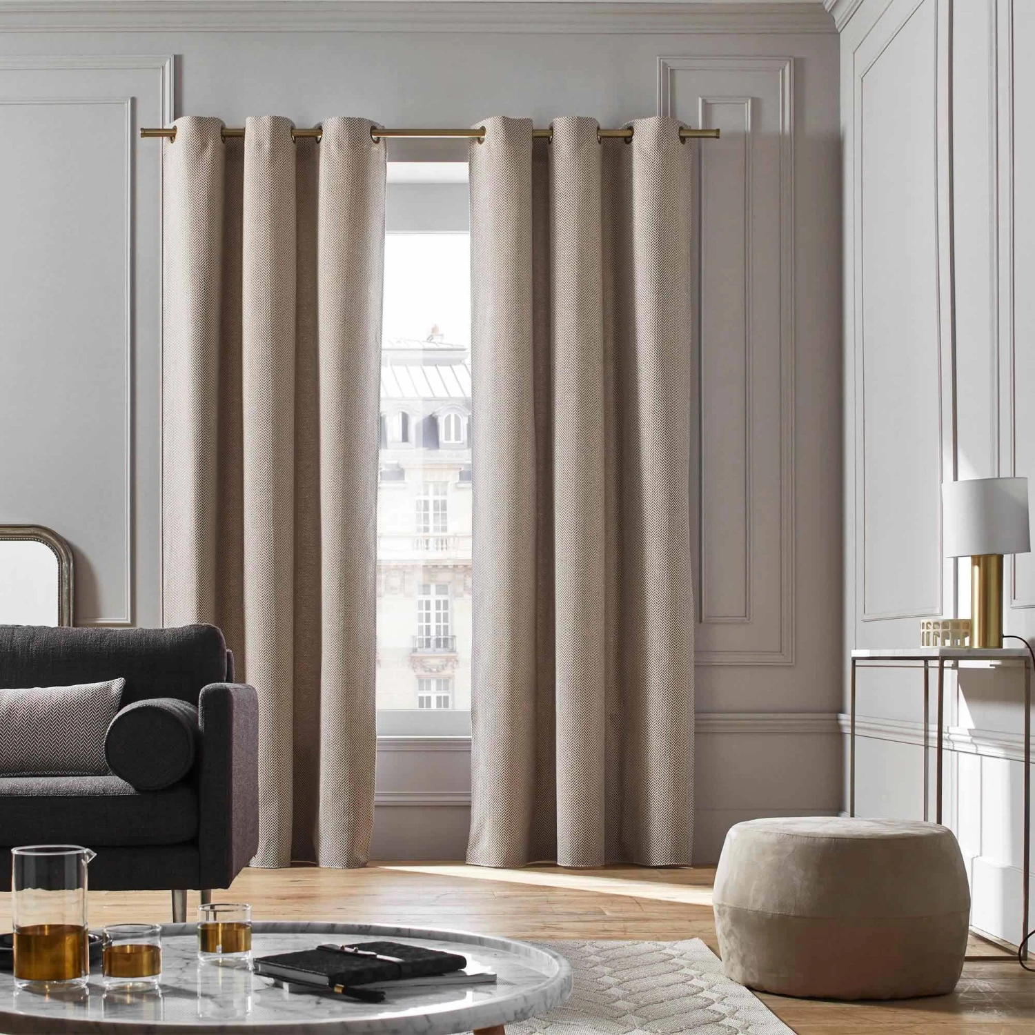 Rideau à Oeillets Dorés ALEJANDRO écru Multicolore 6 Rideau à Oeillets Dorés ALEJANDRO écru Multicolore – Image 6