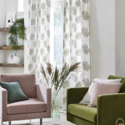 Rideau à Oeillets Dorés FILICO Blanc Cassé Et Sauge -Décoration & meubles pour la maison rideau a oeillets dores FILICO 006828 NV 1