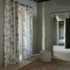 Rideau à Oeillets Dorés KELADY Ivoire Et Verts -Décoration & meubles pour la maison rideau a oeillets dores KELADY 008620 NV 1