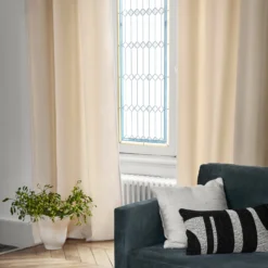 Rideau à Oeillets Dorés MATIA Craie Blanche -Décoration & meubles pour la maison rideau a oeillets dores MATIA 008286 N1 1