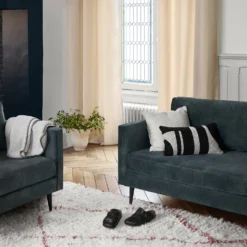 Rideau à Oeillets Dorés MATIA Craie Blanche -Décoration & meubles pour la maison rideau a oeillets dores MATIA 008286 N1 2