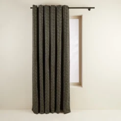 Rideau à Oeillets Noirs Doublé ARDECO Noir Et Nickel -Décoration & meubles pour la maison rideau a oeillets noirs double ARDECO 006372 GN 4