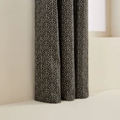 Rideau à Oeillets Noirs Doublé ARDECO Noir Et Nickel -Décoration & meubles pour la maison rideau a oeillets noirs double ARDECO 006372 GN 6