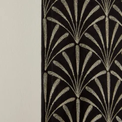 Rideau à Oeillets Noirs Doublé ARDECO Noir Et Nickel -Décoration & meubles pour la maison rideau a oeillets noirs double ARDECO 006372 GN 7