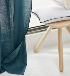 Rideau à Oeillets Noirs CARLINA Pétrole Et Bourdon Noir -Décoration & meubles pour la maison rideau a oeillets noirs CARLINA 006498 BVG 2