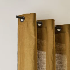 Rideau à Oeillets Noirs CARLINA Bronze Et Bourdon Noir -Décoration & meubles pour la maison rideau a oeillets noirs CARLINA 006498 M8G 5