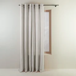 Rideau à Oeillets Noirs CARLINA Calcaire Et Bourdon Noir 14 Rideau à Oeillets Noirs CARLINA Calcaire Et Bourdon Noir -Décoration & meubles pour la maison rideau a oeillets noirs CARLINA 006498 N2G 4