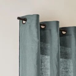 Rideau à Oeillets Noirs CARLINA Vert De Gris Et Bourdon Noir -Décoration & meubles pour la maison rideau a oeillets noirs CARLINA 006498 V4G 5