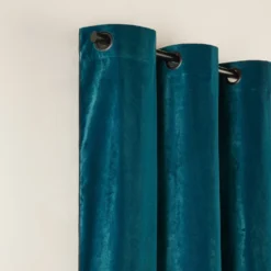 Rideau à Oeillets Noirs DARIO Bleu Canard Et Bourdon Noir -Décoration & meubles pour la maison rideau a oeillets noirs DARIO 008421 B12G 5