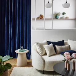 Rideau à Oeillets Noirs DARIO Bleu Nuit Et Bourdon Noir -Décoration & meubles pour la maison rideau a oeillets noirs DARIO 008421 B20G 1