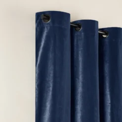 Rideau à Oeillets Noirs DARIO Bleu Nuit Et Bourdon Noir -Décoration & meubles pour la maison rideau a oeillets noirs DARIO 008421 B20G 5