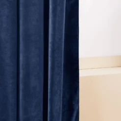 Rideau à Oeillets Noirs DARIO Bleu Nuit Et Bourdon Noir -Décoration & meubles pour la maison rideau a oeillets noirs DARIO 008421 B20G 7