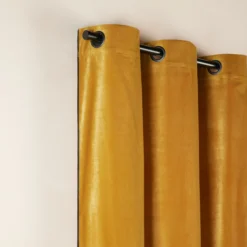 Rideau à Oeillets Noirs DARIO Ocre Et Bourdon Noir -Décoration & meubles pour la maison rideau a oeillets noirs DARIO 008421 J18G 5