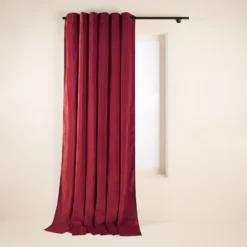 Rideau à Oeillets Noirs DARIO Rouge Opéra Et Bourdon Noir -Décoration & meubles pour la maison rideau a oeillets noirs DARIO 008421 R18G 4