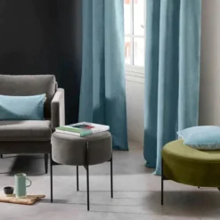 Rideau à Oeillets Noirs DARIO Topaze Et Bourdon Noir -Décoration & meubles pour la maison rideau a oeillets noirs DARIO 008421 V2G listing