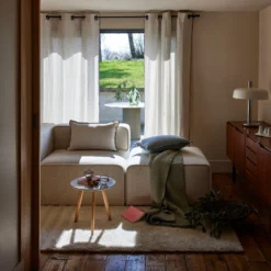 Rideau à Oeillets Noirs NINO Blanc Minéral Et Feston Noir -Décoration & meubles pour la maison rideau a oeillets noirs NINO 006467 WFG 2