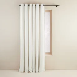 Rideau à Oeillets Noirs NINO Blanc Minéral Et Feston Noir -Décoration & meubles pour la maison rideau a oeillets noirs NINO 006467 WFG 4