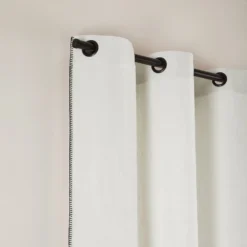 Rideau à Oeillets Noirs NINO Blanc Minéral Et Feston Noir -Décoration & meubles pour la maison rideau a oeillets noirs NINO 006467 WFG 5