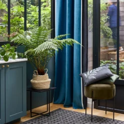 Rideau à Oeillets Noirs VASCO Pétrole -Décoration & meubles pour la maison rideau a oeillets noirs VASCO 007274 B12 1