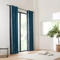 Rideau à Oeillets Noirs VASCO Pétrole -Décoration & meubles pour la maison rideau a oeillets noirs VASCO 007274 B12 5