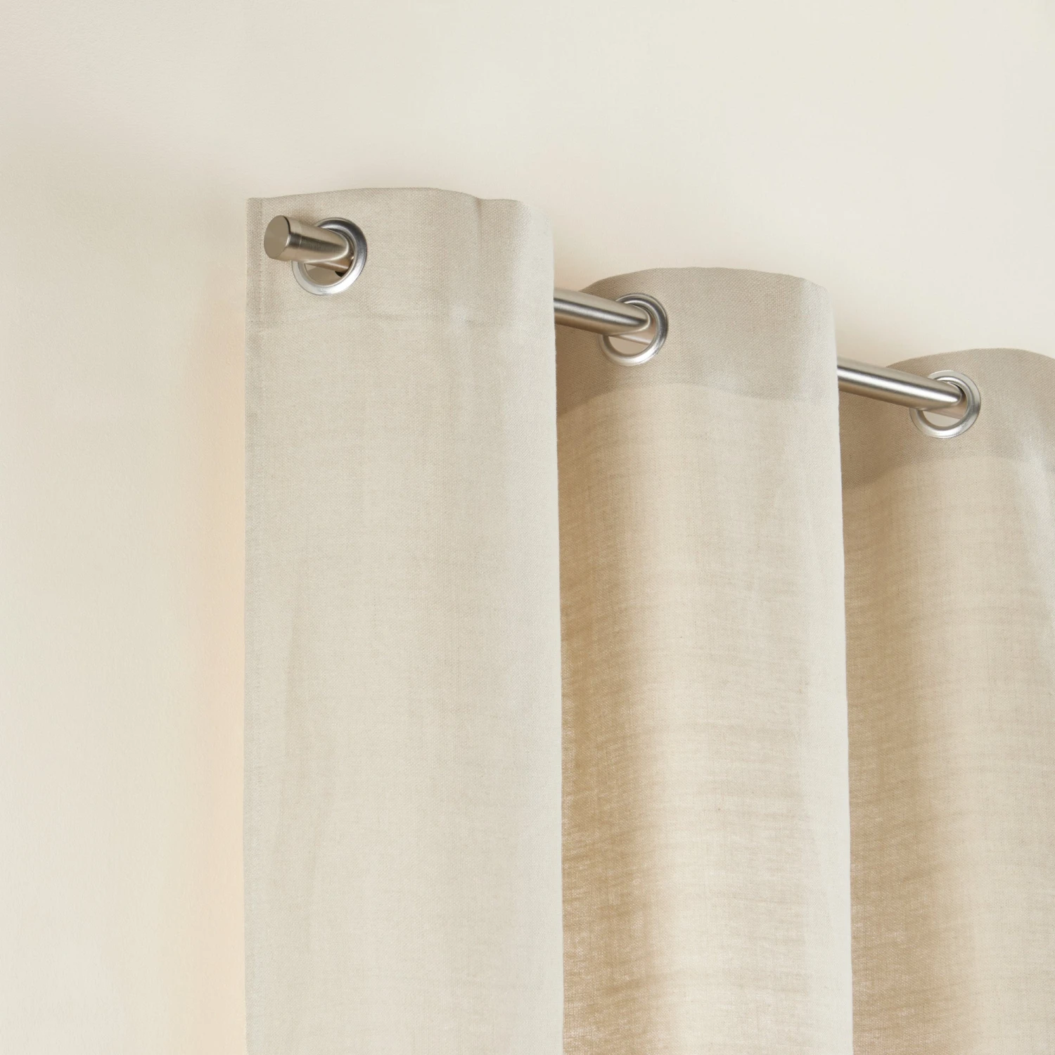 Rideau à Oeillets Argentés AUBIN Sable 2 Rideau à Oeillets Argentés AUBIN Sable – Image 2