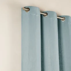 Rideau à Oeillets Argentés AUBIN Vert De Gris