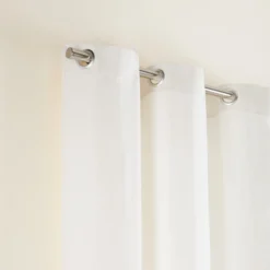 Rideau à Oeillets Argentés AUBIN Blanc Naturel