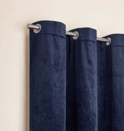 Rideau à Oeillets Argentés BAZYL Bleu Noir