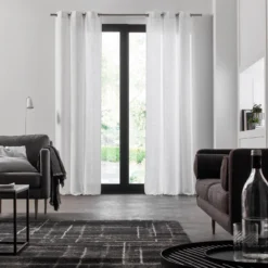 Rideau à Oeillets Argentés BELLAVISTA Blanc -Décoration & meubles pour la maison rideau a oeillets BELLAVISTA 006870 W 4