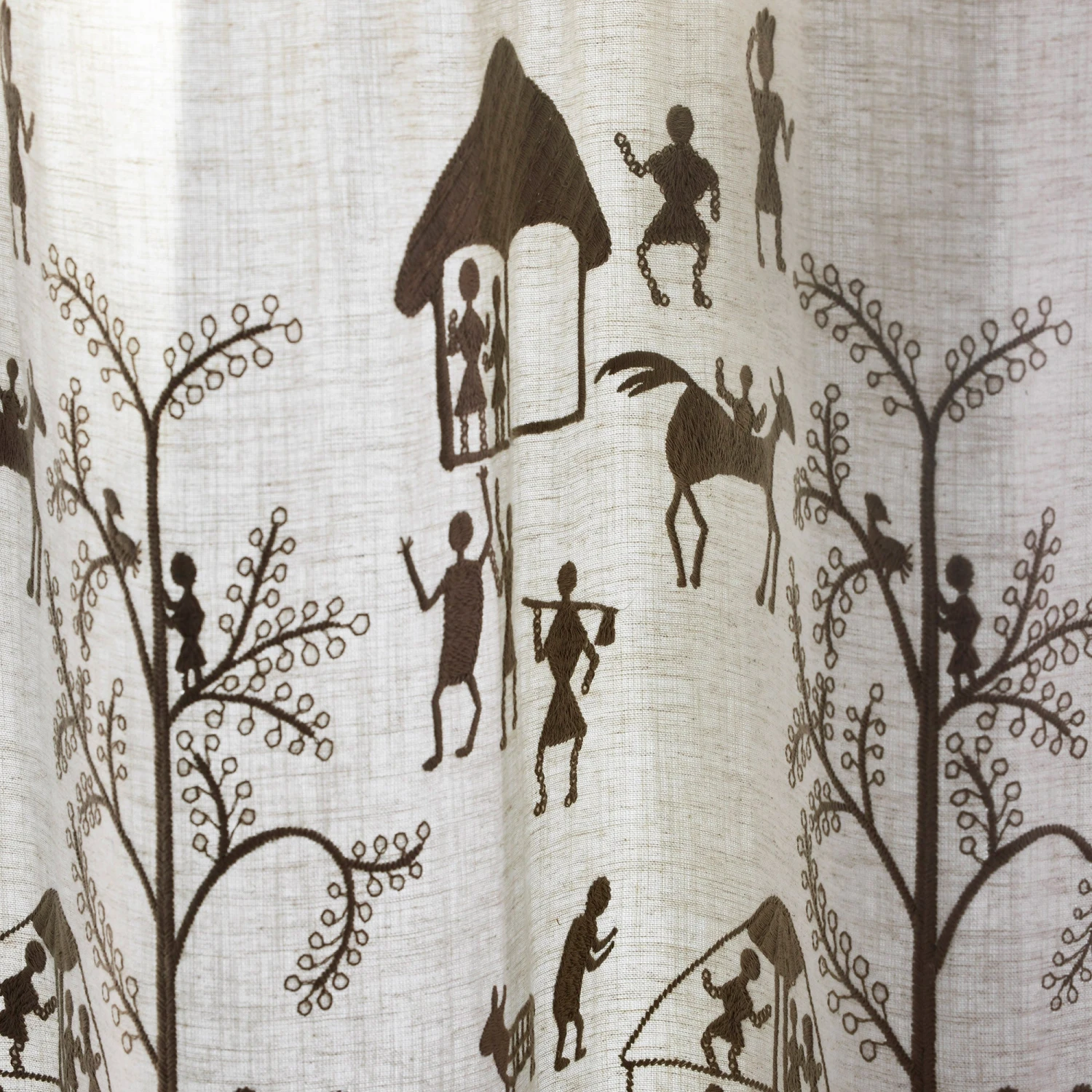 Rideau à Oeillets Argentés KANOUR Naturel Et Beige 5 Rideau à Oeillets Argentés KANOUR Naturel Et Beige – Image 5