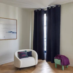 Rideau à Oeillets Argentés LEONARD Bleu Crépusculaire