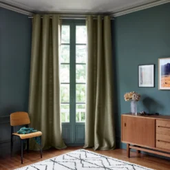 Rideau à Oeillets Argentés ORSSO Olivier -Décoration & meubles pour la maison rideau a oeillets ORSSO 008214 V6 1