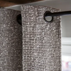 Rideau à Oeillets Noirs PIETRO Ivoire Et Noir