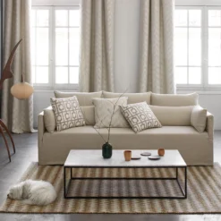 Rideau à Oeillets Argentés TOBIAS Ivoire -Décoration & meubles pour la maison rideau a oeillets TOBIAS 006748 N1 1